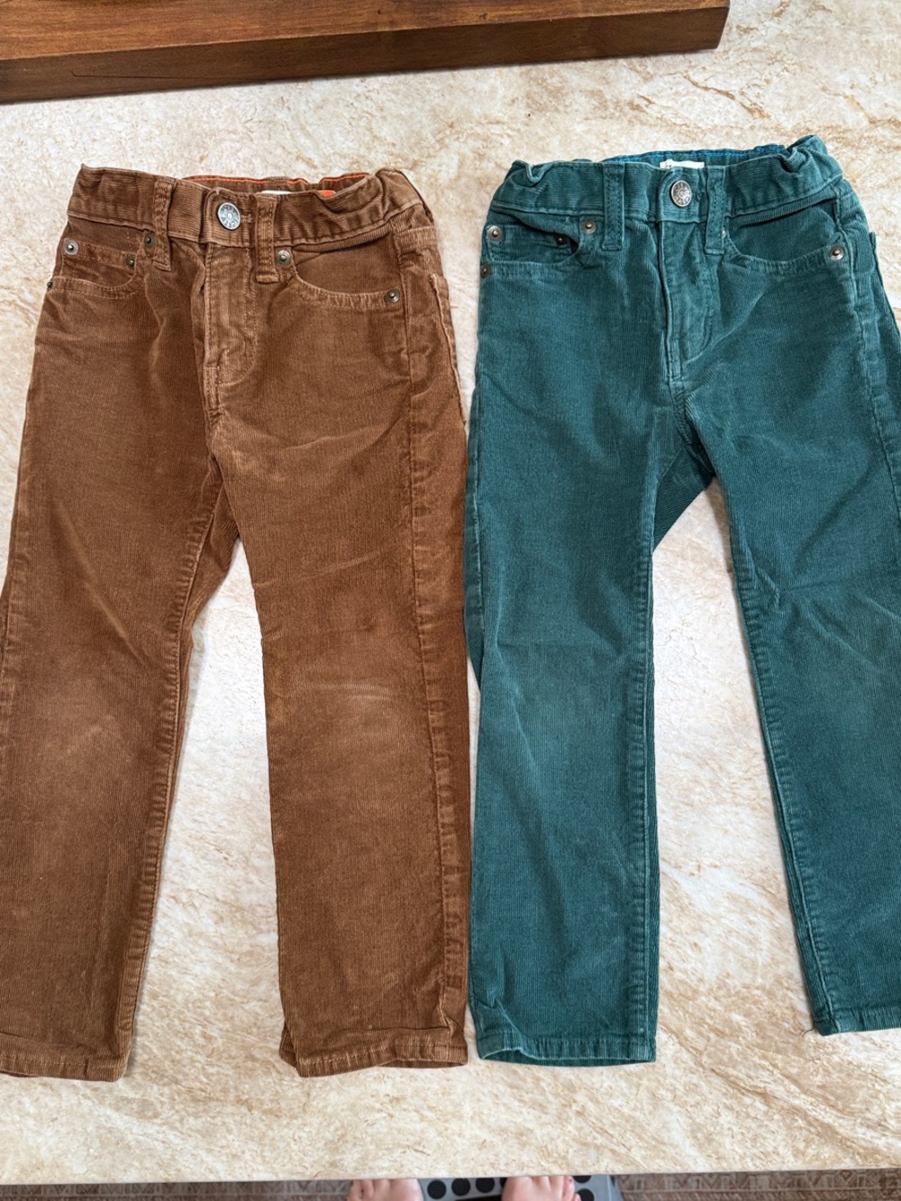 Crewcuts Kids Corduroy Pants in Brown and Teal